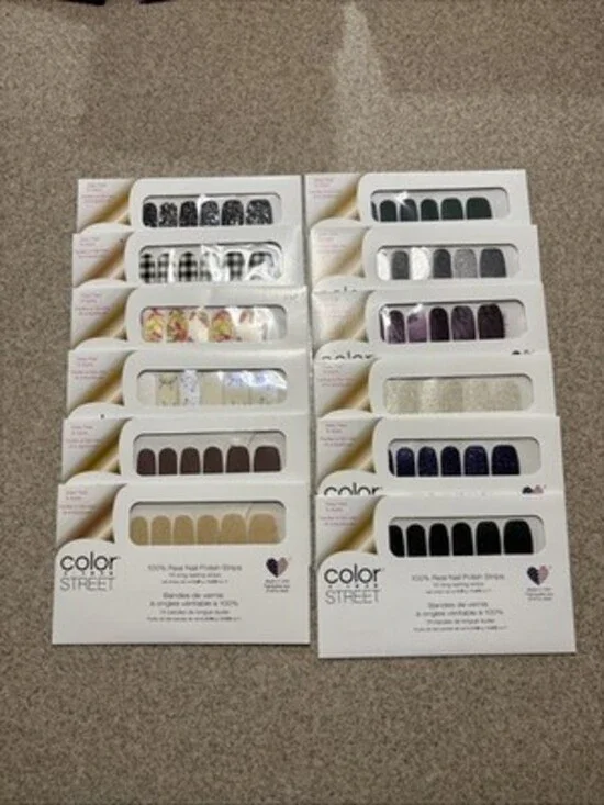 NEW! Color Street Nail Strips Lot Of 12 Glitter Solid & Pattern - Picture 1 of 1
